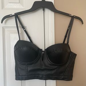 Charlotte Russe Faux Leather Corset Crop Top